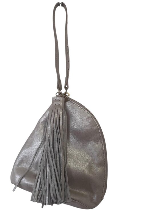 HOBO Handbags - HOBO Internation Fringe Metallic Silver Color Sling Wrislet Bag